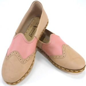 Handmade Turkish Leather Loafers - Pink and Tan - Never been worn